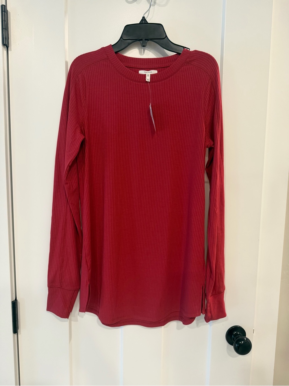 NWT Maurices Ribbed Long Sleeve Top - Deep Red Womens Size XS
